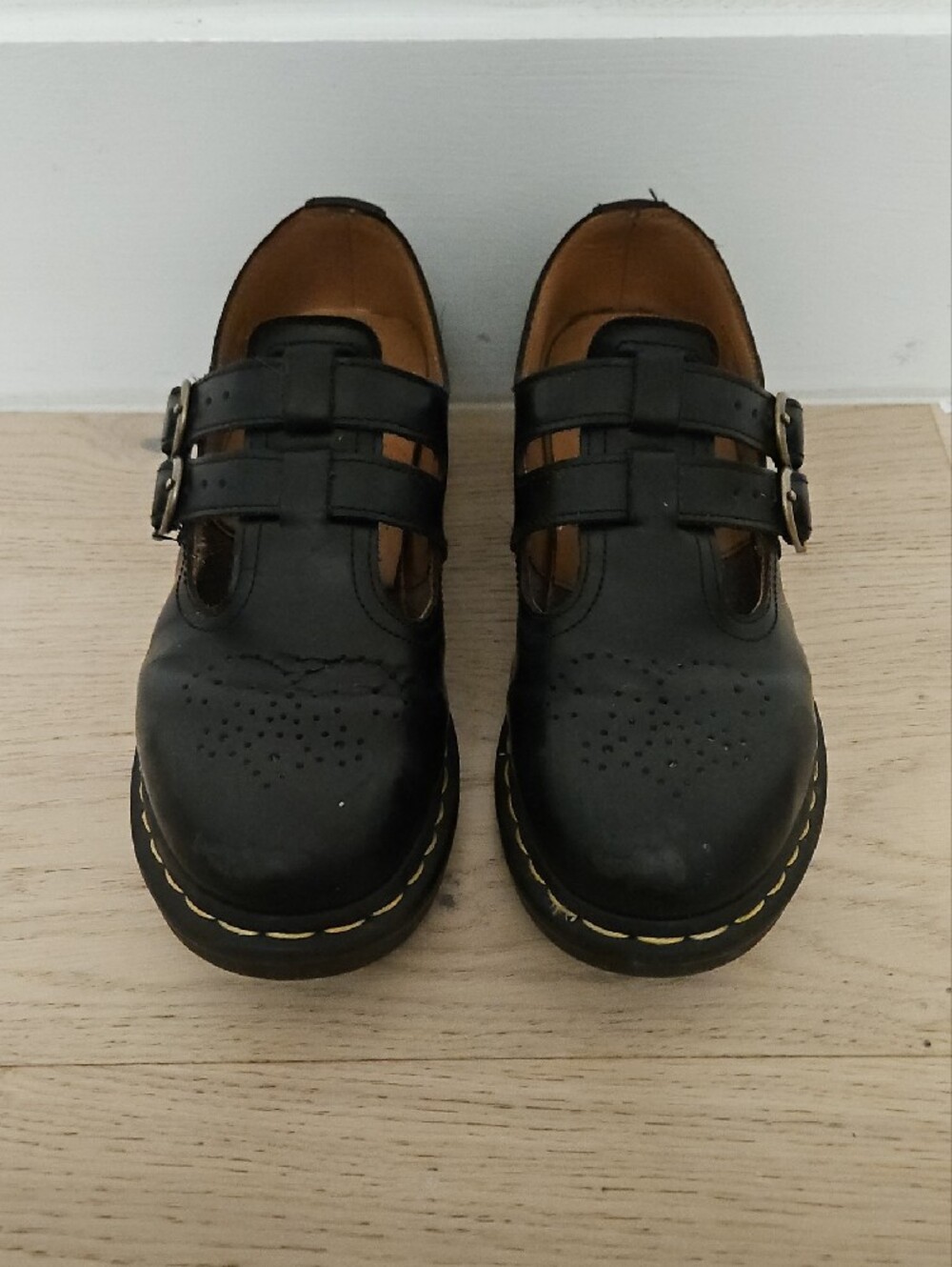 Dr. Martens Kids Black T-Bar Mary Jane Shoes - Picture 2 of 4